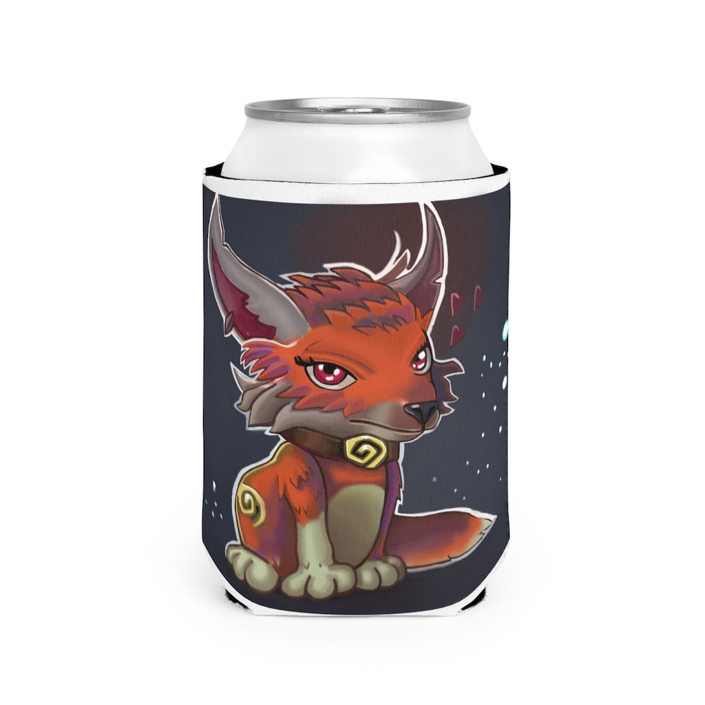 Foxxy Can Cooler Sleeve made of durable neoprene, designed to fit standard 12 oz cans, featuring a customizable exterior.