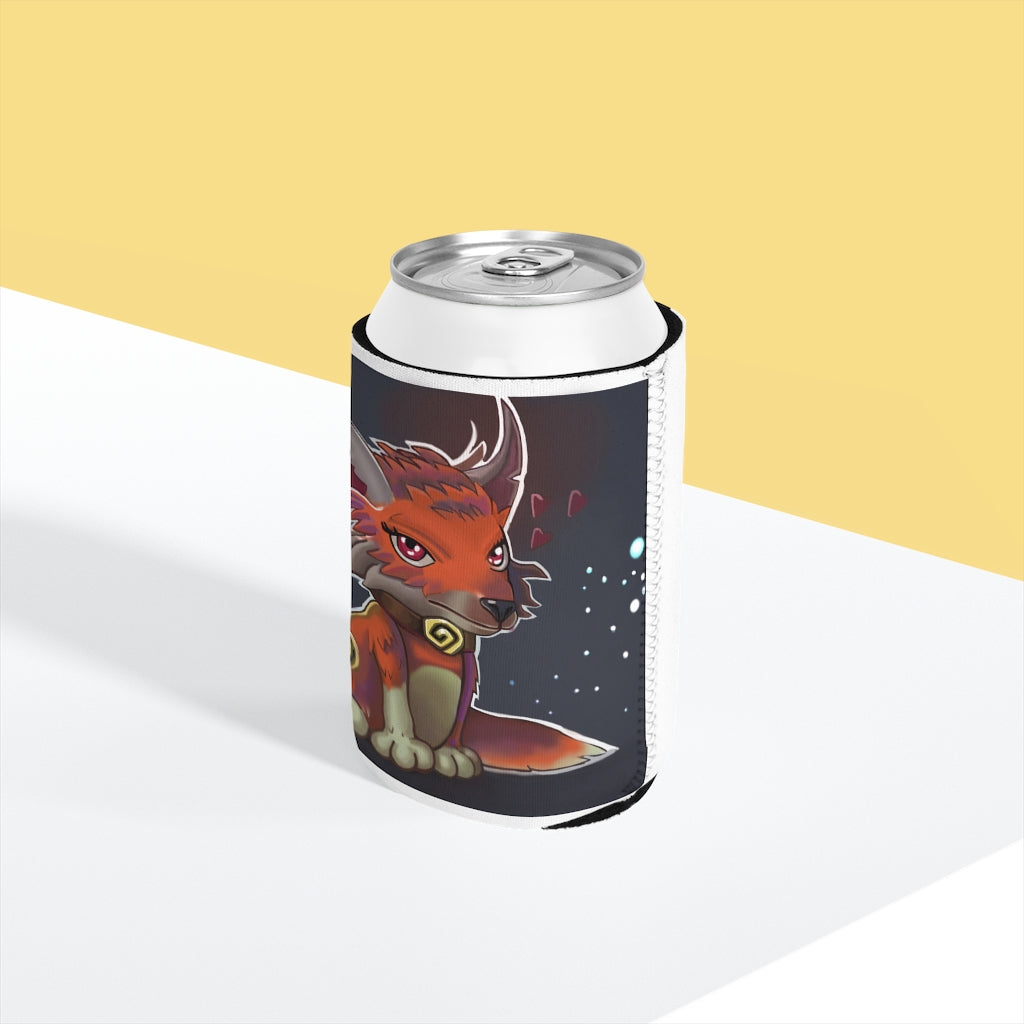 Foxxy Can Cooler Sleeve made of durable neoprene, designed to fit standard 12 oz cans, featuring a customizable exterior.