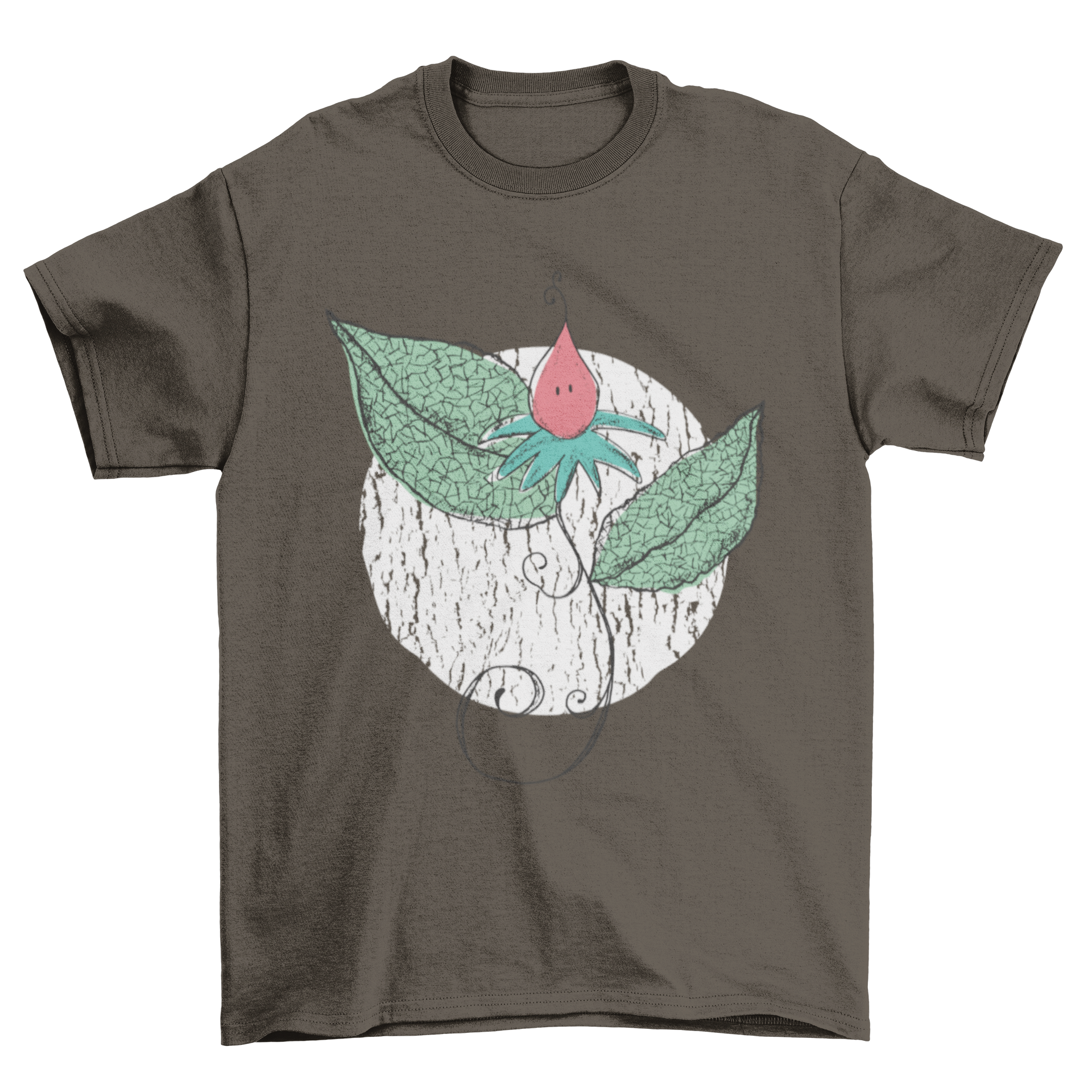 A cute t-shirt featuring a delicate illustration of a fragile flower, showcasing its intricate details and vibrant colors.