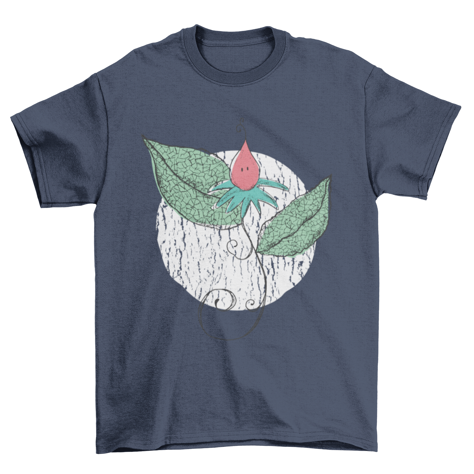 A cute t-shirt featuring a delicate illustration of a fragile flower, showcasing its intricate details and vibrant colors.