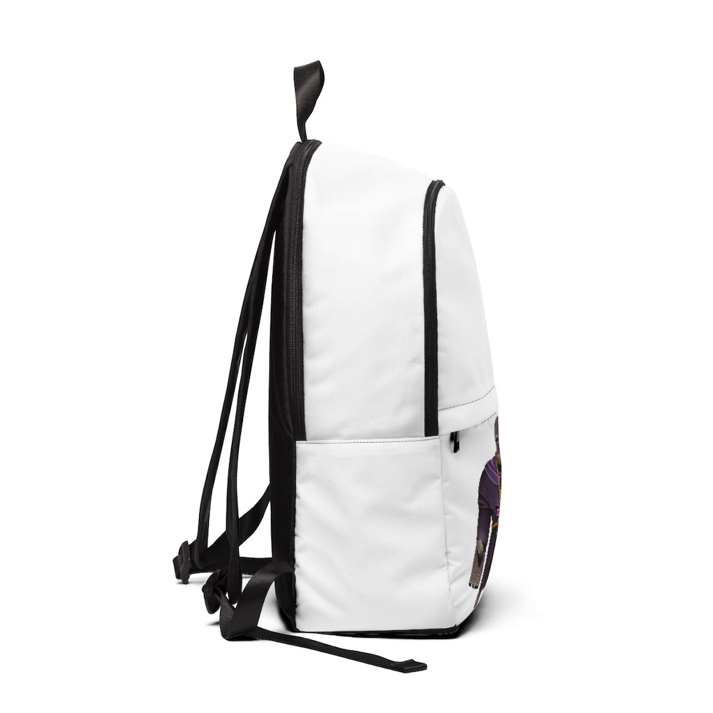 Frair Unisex Fabric Backpack in a stylish design, featuring adjustable straps and a padded back panel, perfect for school and outdoor use.