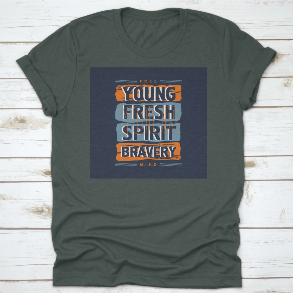 A stylish Free Mind T-Shirt featuring a youthful slogan, made from soft cotton fabric, perfect for casual wear.