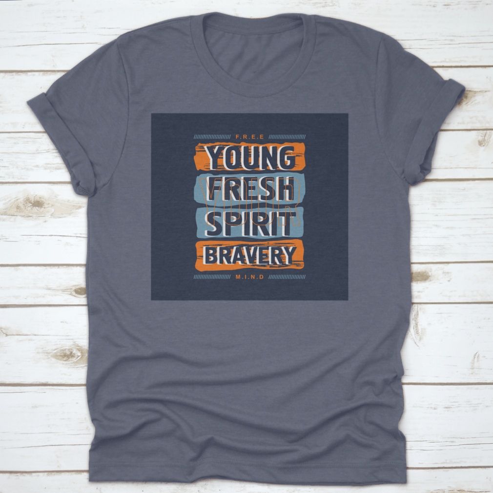A stylish Free Mind T-Shirt featuring a youthful slogan, made from soft cotton fabric, perfect for casual wear.