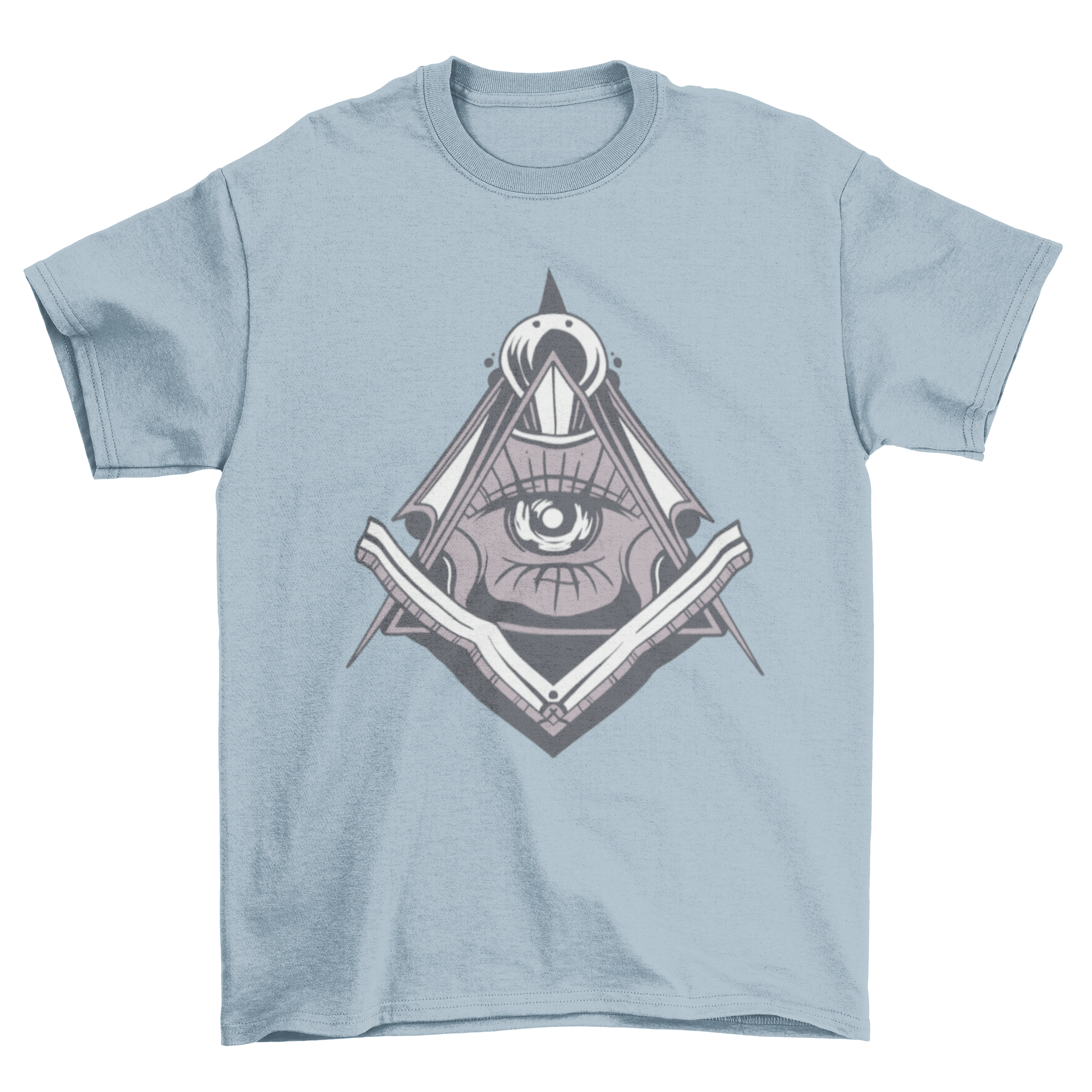 A stylish T-shirt featuring an illustrated Freemasonry symbol, showcasing intricate details and vibrant colors.