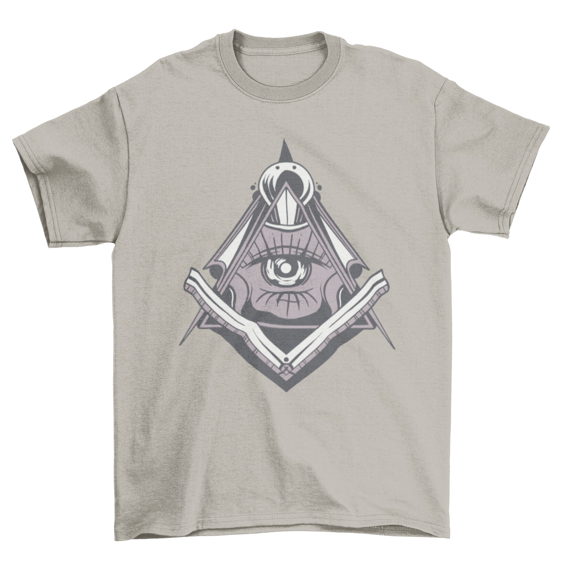 A stylish T-shirt featuring an illustrated Freemasonry symbol, showcasing intricate details and vibrant colors.