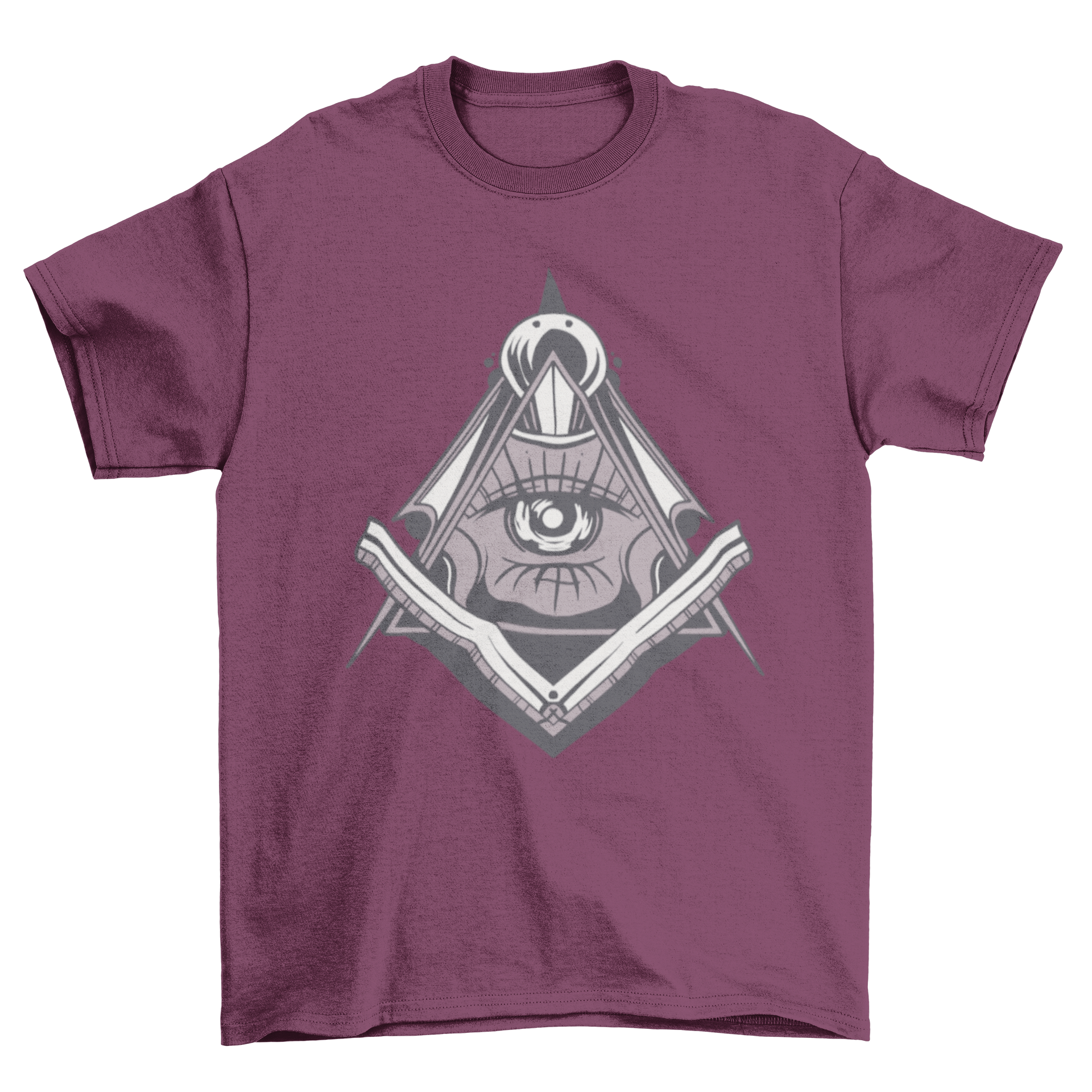 A stylish T-shirt featuring an illustrated Freemasonry symbol, showcasing intricate details and vibrant colors.