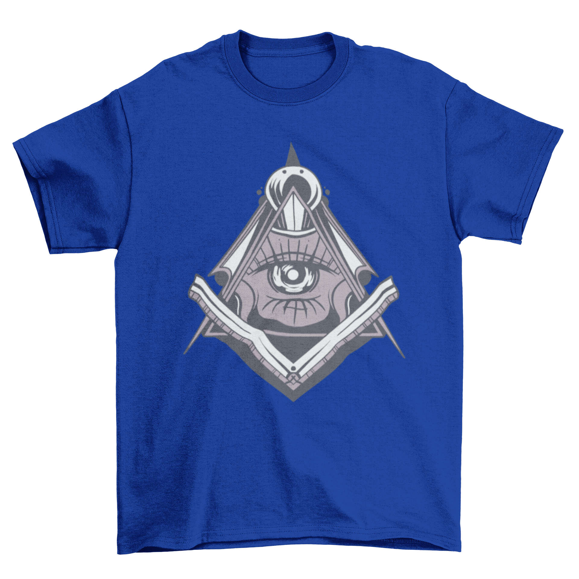 A stylish T-shirt featuring an illustrated Freemasonry symbol, showcasing intricate details and vibrant colors.