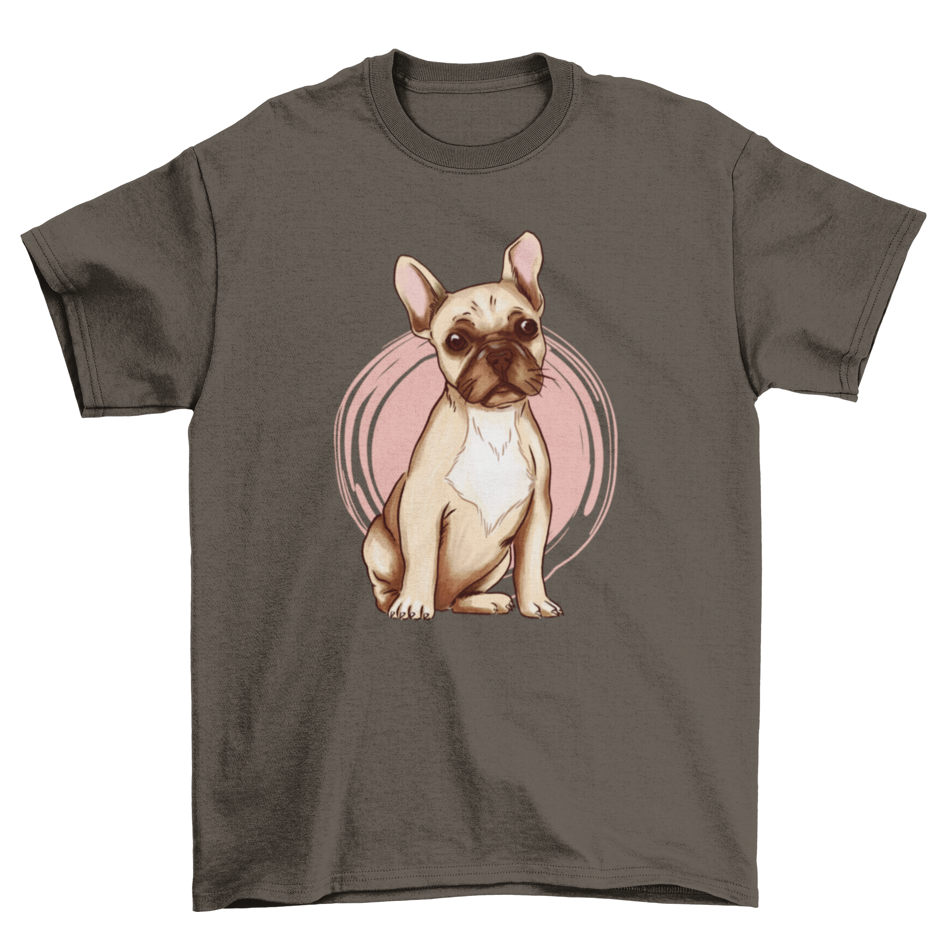 A stylish French bulldog t-shirt featuring a cute graphic of a French bulldog, perfect for dog lovers.