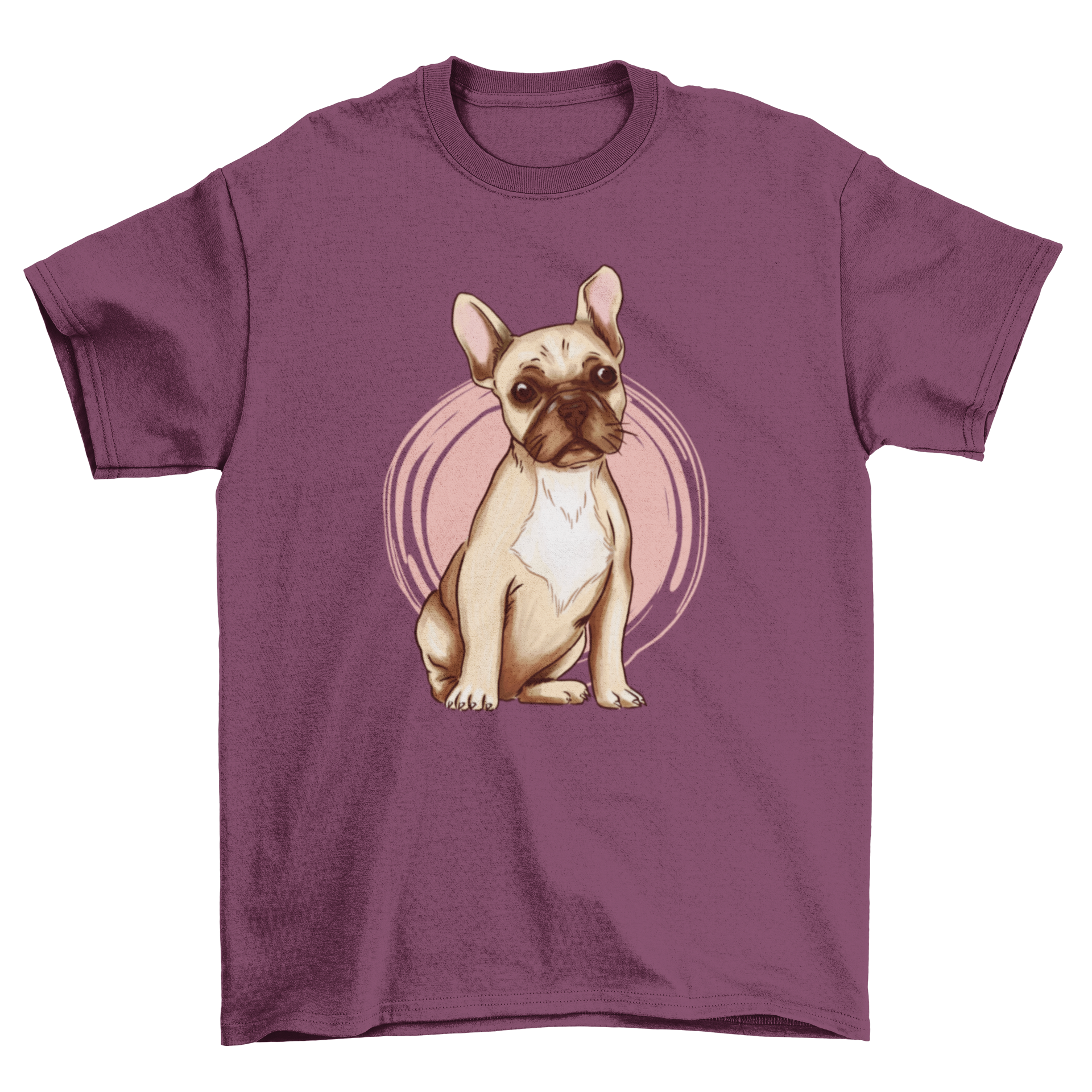 A stylish French bulldog t-shirt featuring a cute graphic of a French bulldog, perfect for dog lovers.
