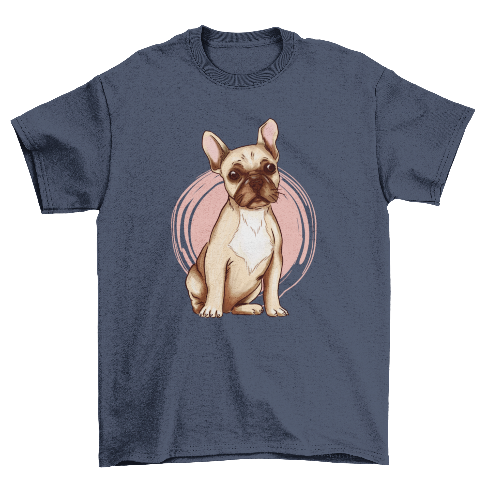 A stylish French bulldog t-shirt featuring a cute graphic of a French bulldog, perfect for dog lovers.