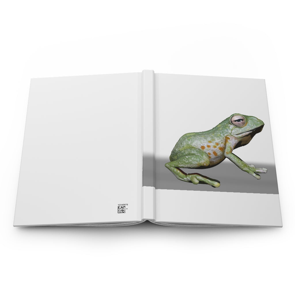 Frog Hardcover Journal Matte with customizable cover and lined pages, showcasing a stylish matte finish.