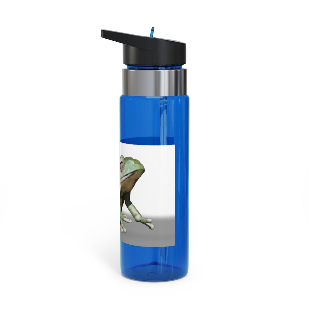 Frog Kensington Tritan™ Sport Bottle in vibrant colors with a carabiner hook, showcasing its durable design and spill-resistant lid.