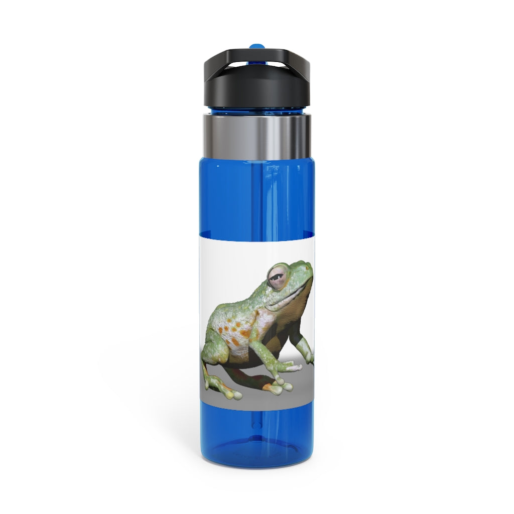 Frog Kensington Tritan™ Sport Bottle in vibrant colors with a carabiner hook, showcasing its durable design and spill-resistant lid.