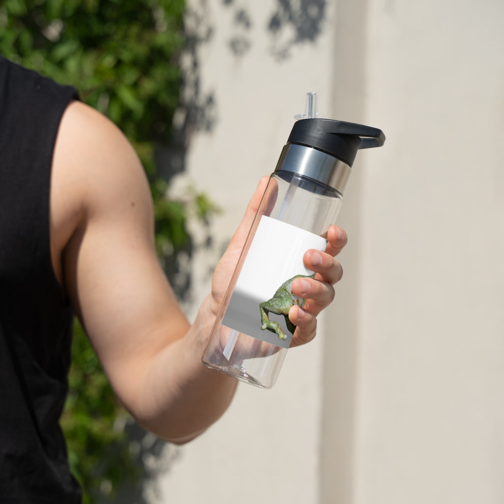 Frog Kensington Tritan™ Sport Bottle in vibrant colors with a carabiner hook, showcasing its durable design and spill-resistant lid.