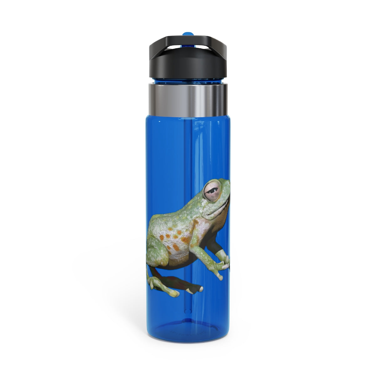 Frog Kensington Tritan™ Sport Bottle in vibrant colors with a carabiner hook, showcasing its durable design and spill-resistant lid.
