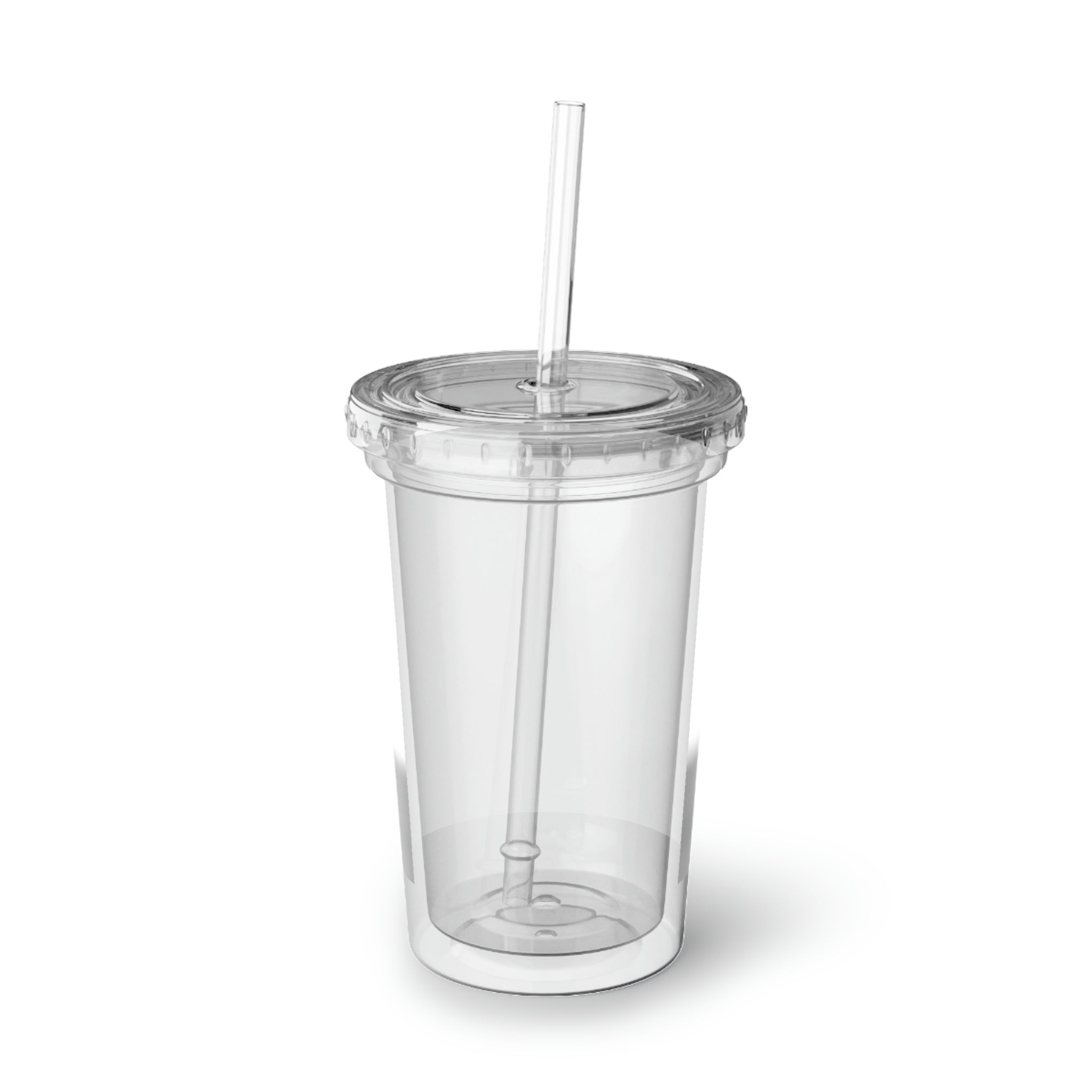 Frog Suave Acrylic Cup with double-wall insulation, featuring a plastic lid and straw, showcasing vibrant customizable artwork.