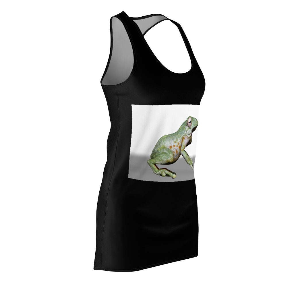 Frog Women's Cut & Sew Racerback Dress showcasing a stylish and feminine design with a sporty fit, made from lightweight polyester.