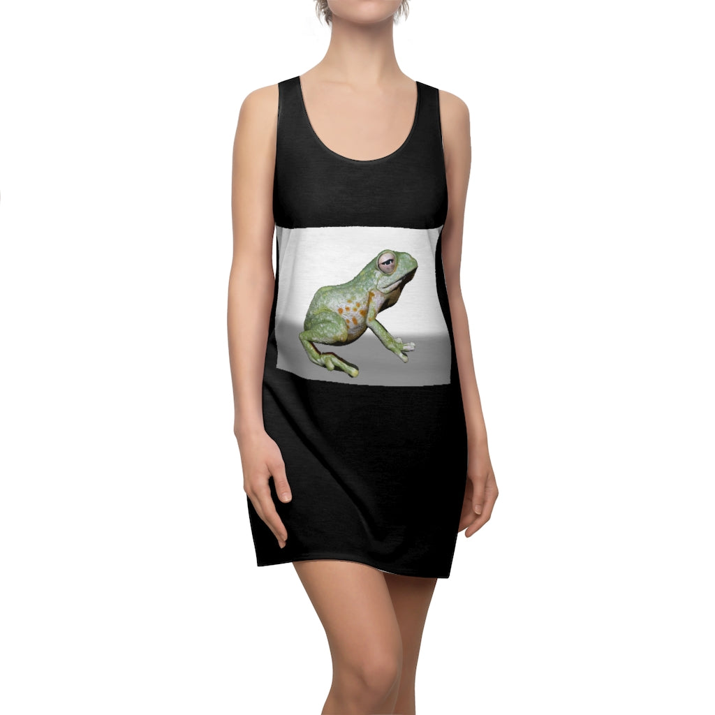 Frog Women's Cut & Sew Racerback Dress showcasing a stylish and feminine design with a sporty fit, made from lightweight polyester.