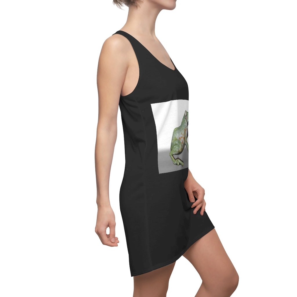 Frog Women's Cut & Sew Racerback Dress showcasing a stylish and feminine design with a sporty fit, made from lightweight polyester.