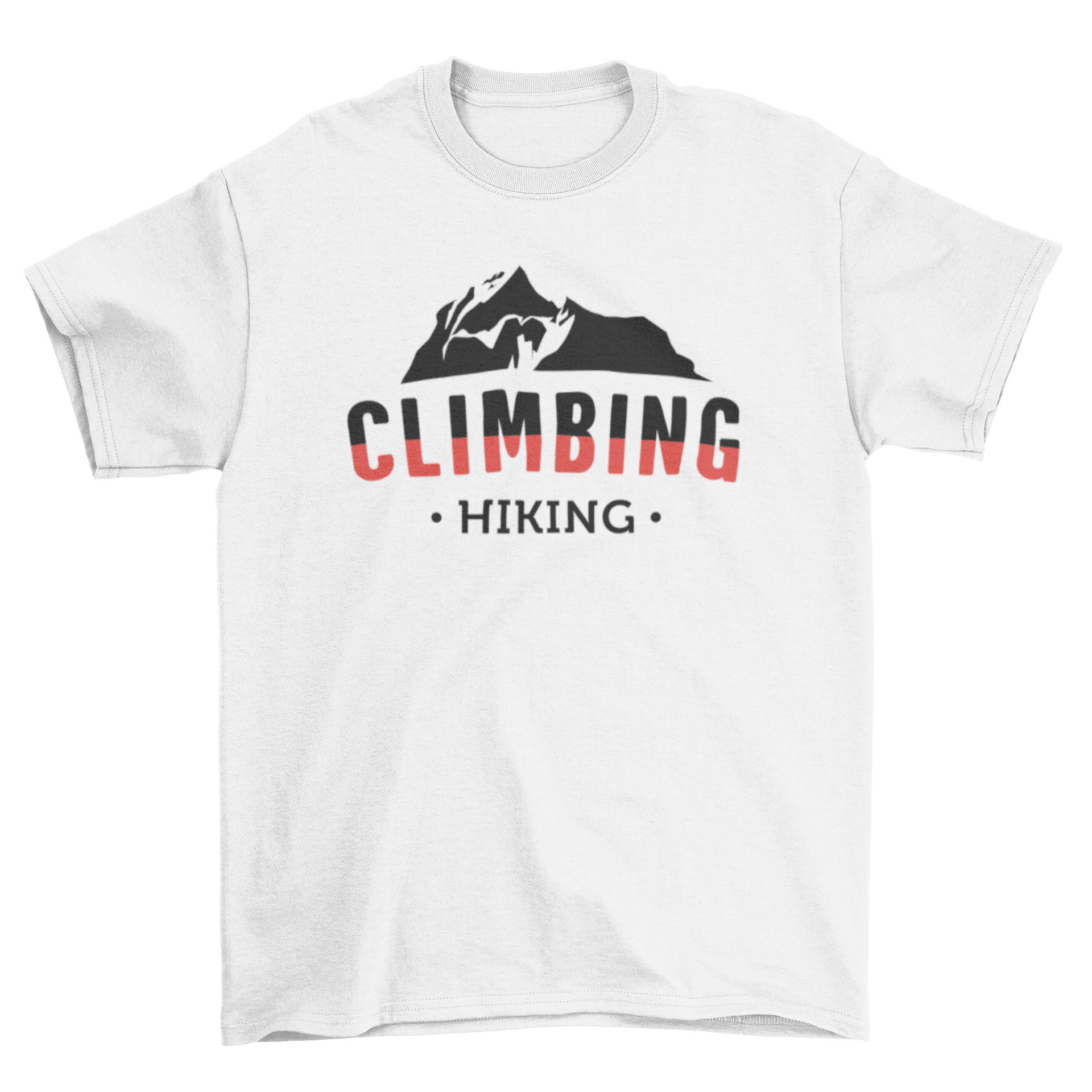 A collection of Fun Fashion Climbing merchandise including t-shirts, hats, and posters designed for hiking and nature enthusiasts.