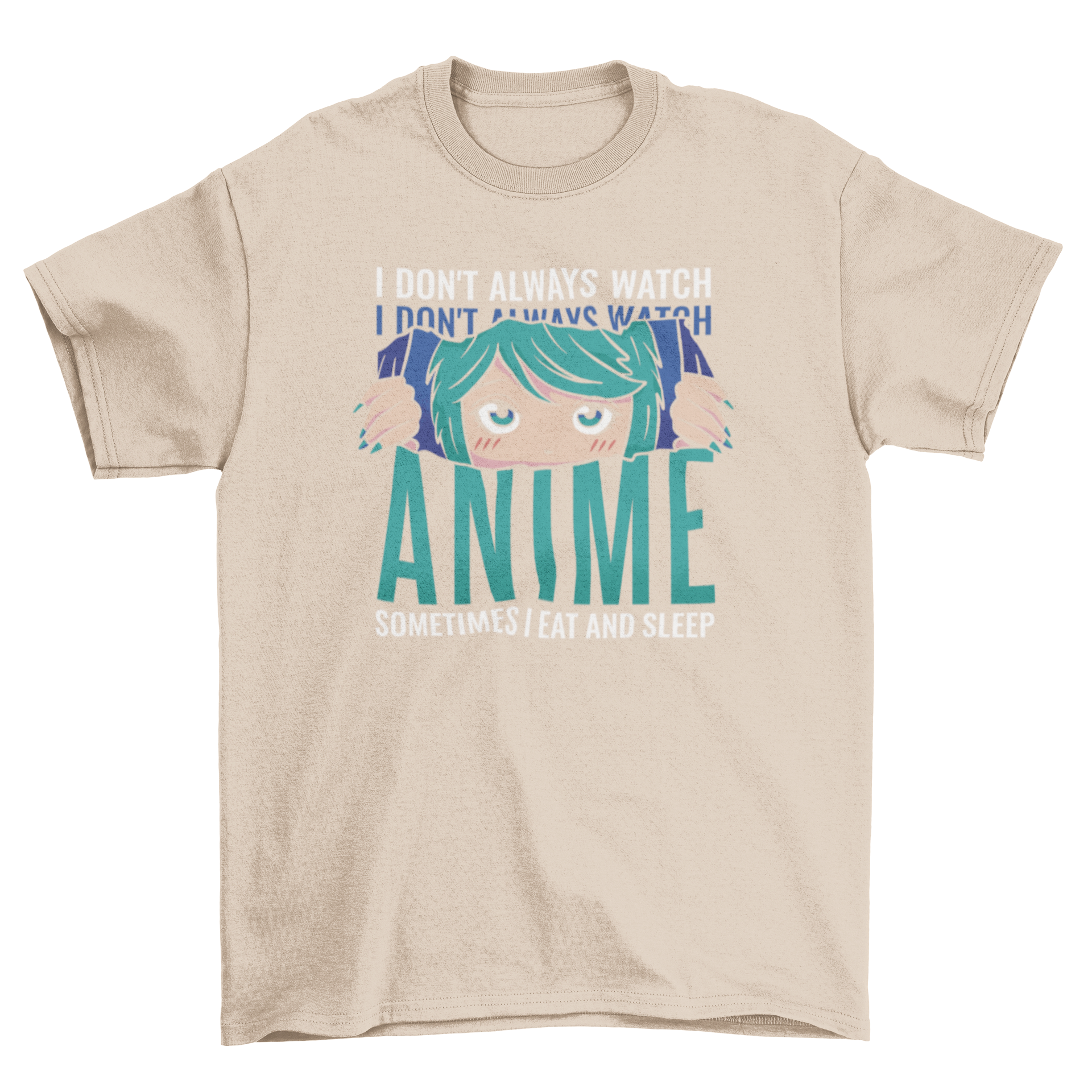 Funny anime quote t-shirt featuring an anime girl and humorous text.