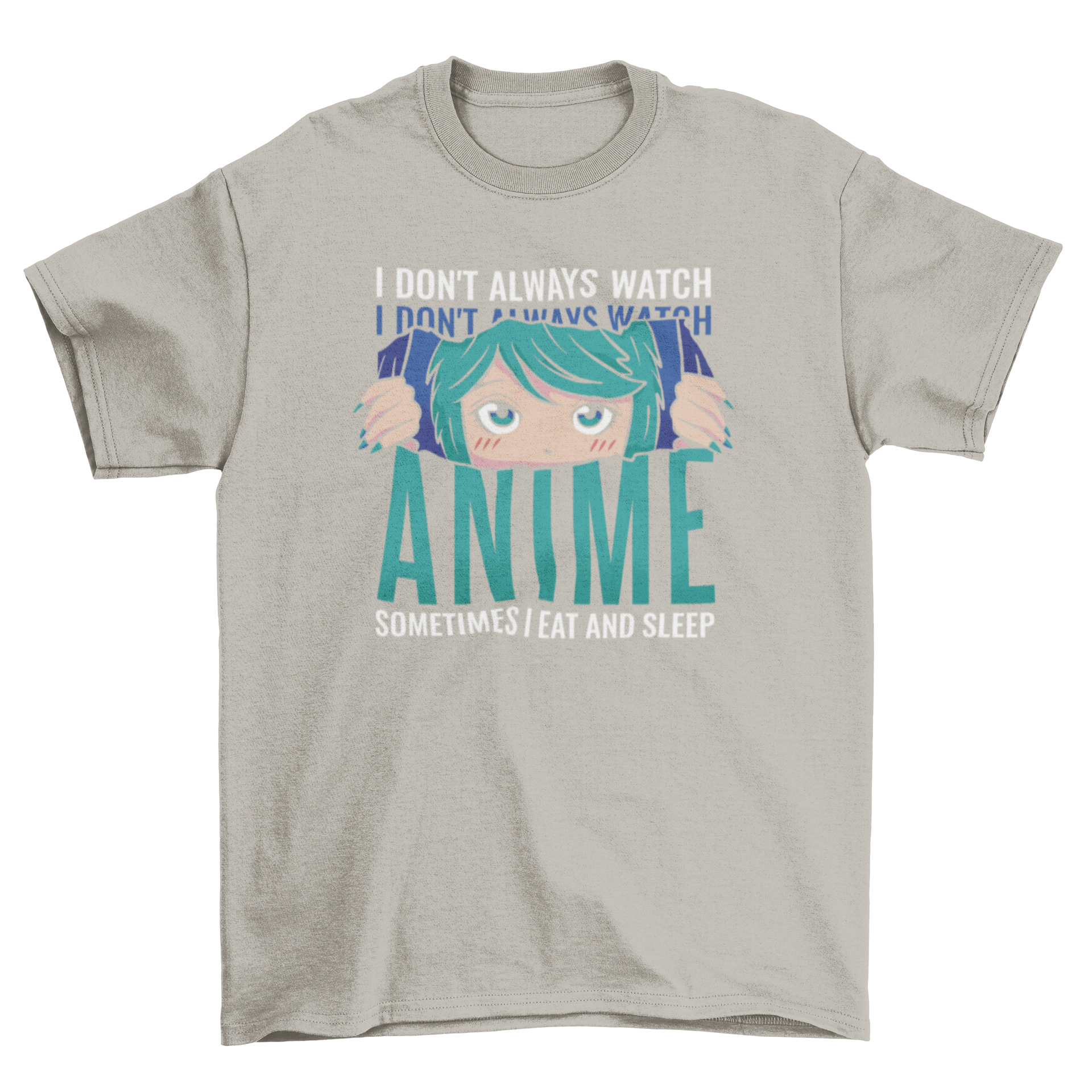 Funny anime quote t-shirt featuring an anime girl and humorous text.
