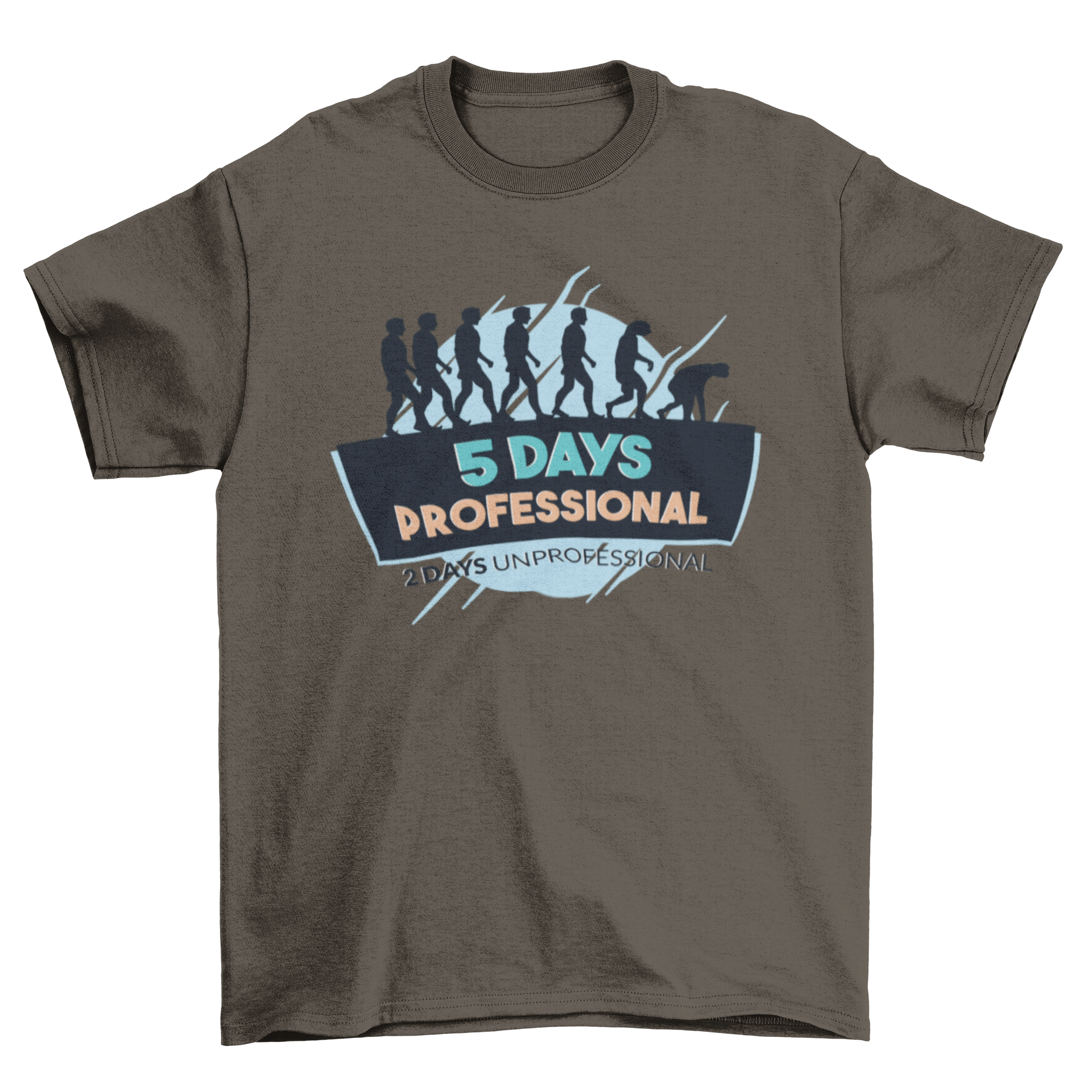 Funny Party Weekend T-shirt featuring a humorous quote with professional and prehistoric men illustrations.