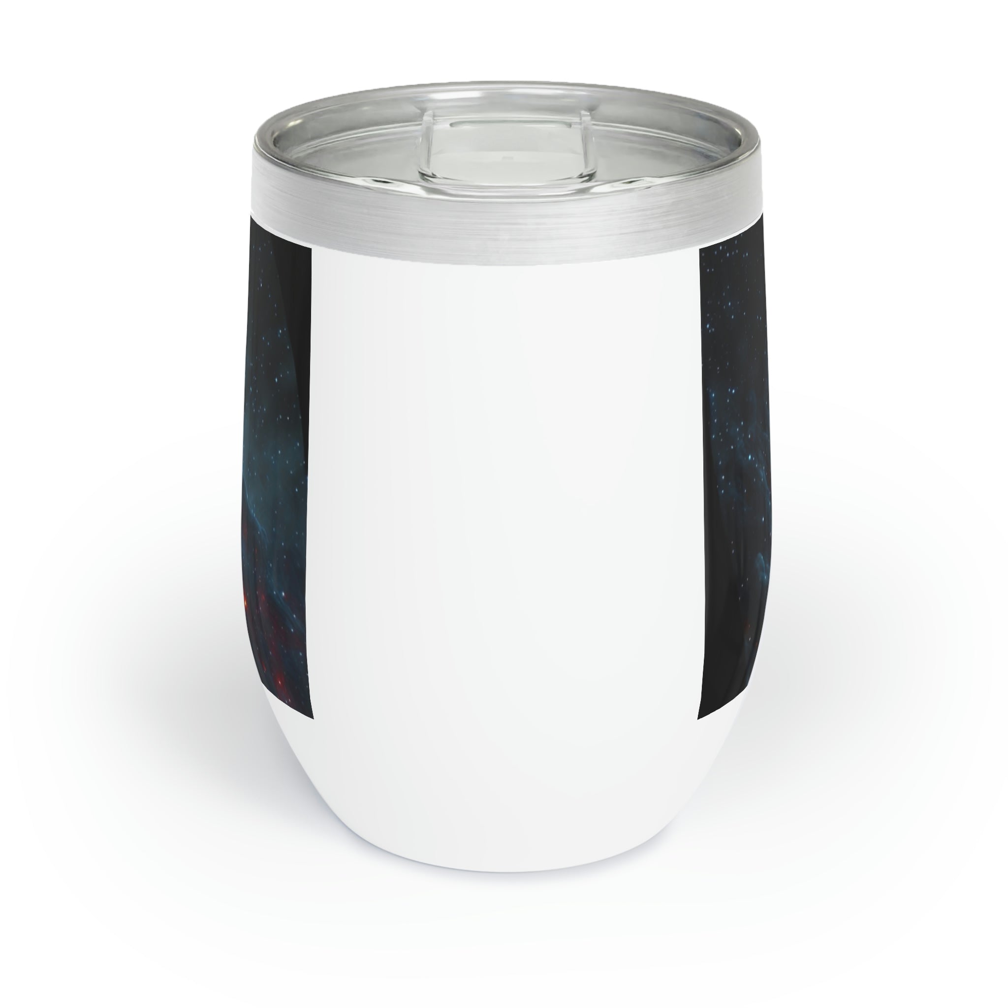 Galaxy Effects Chill Wine Tumbler in a stylish design, showcasing its stainless steel body and double-insulated walls.