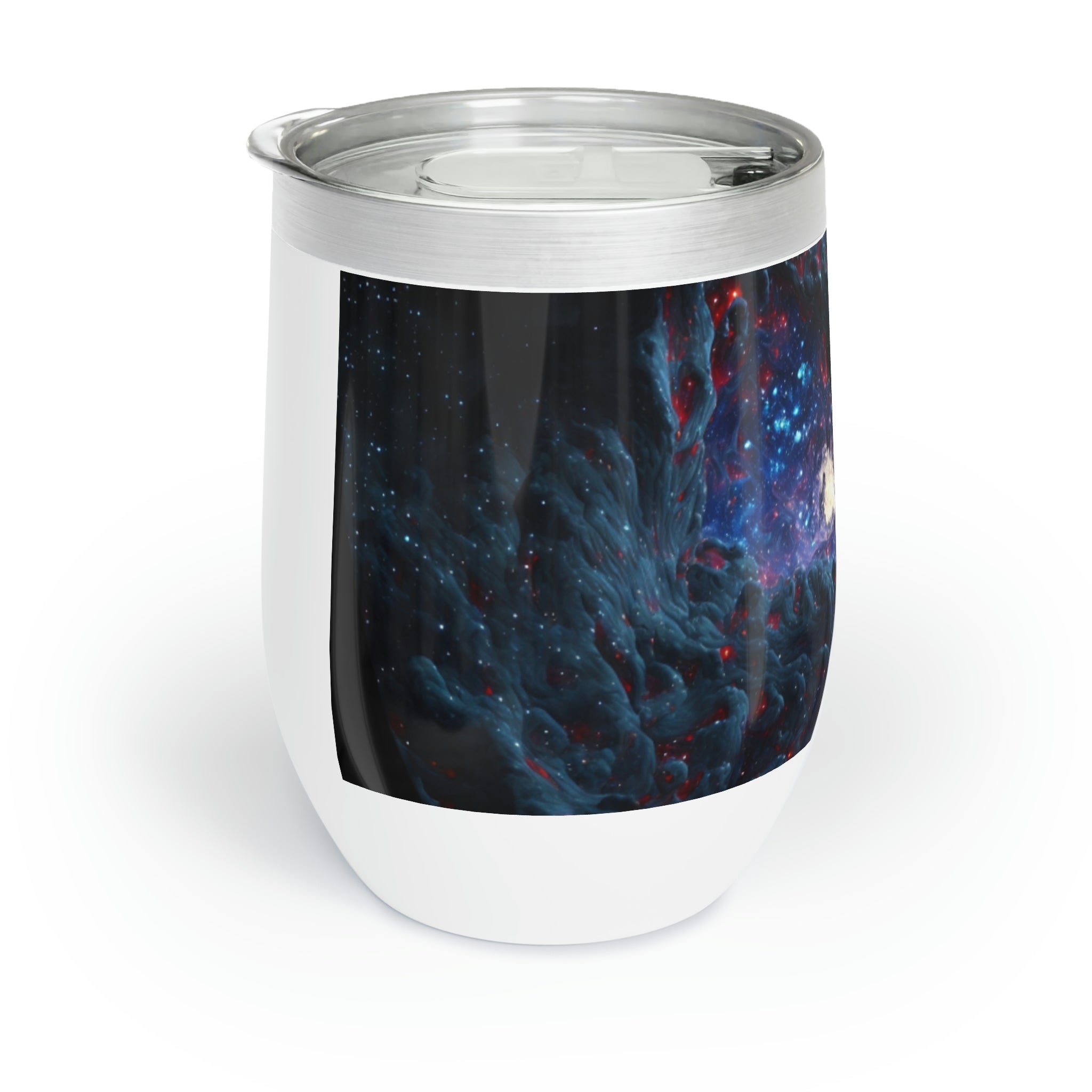 Galaxy Effects Chill Wine Tumbler in a stylish design, showcasing its stainless steel body and double-insulated walls.