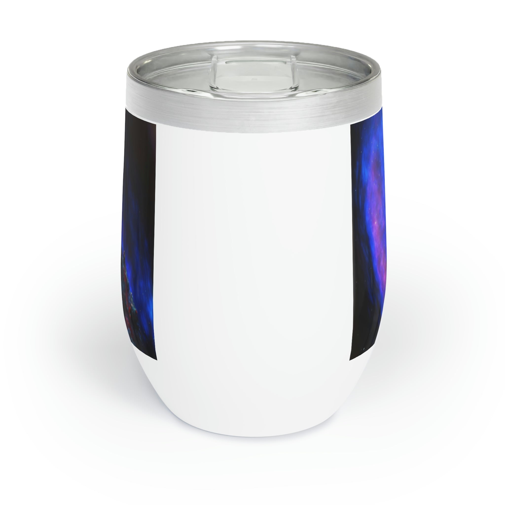 Galaxy Effects Chill Wine Tumbler in stainless steel with a customizable design, perfect for enjoying wine at the ideal temperature.