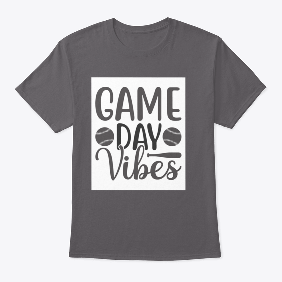 A stylish Game Day Vibes shirt featuring artistic lettering and an inspirational softball logo, made from soft cotton fabric.