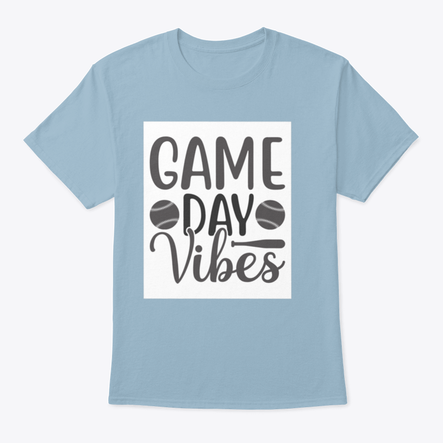 A stylish Game Day Vibes shirt featuring artistic lettering and an inspirational softball logo, made from soft cotton fabric.