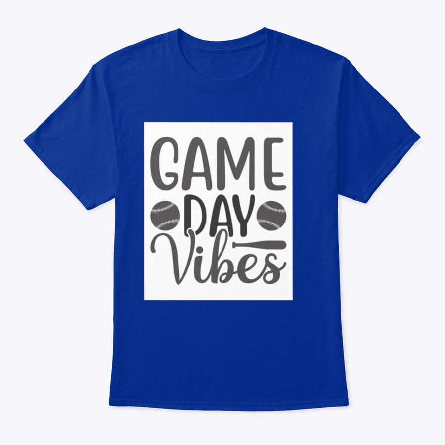 A stylish Game Day Vibes shirt featuring artistic lettering and an inspirational softball logo, made from soft cotton fabric.