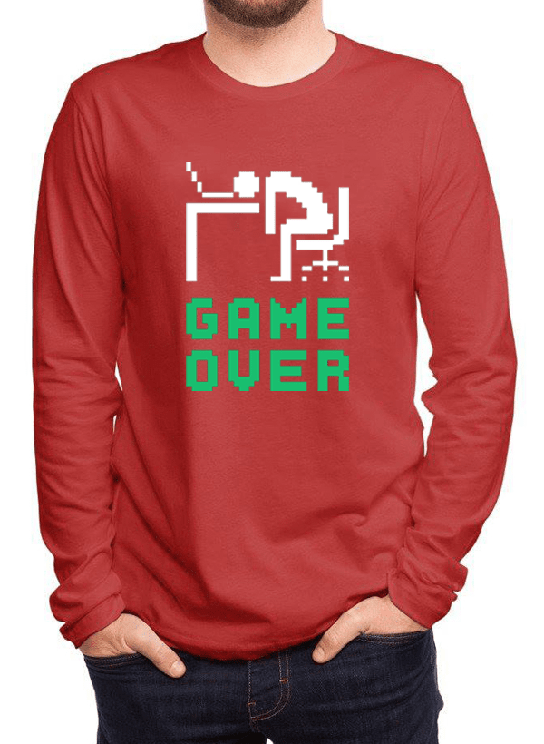 Game Over Full Sleeves T-shirt in various colors, showcasing its soft cotton fabric and unique design.