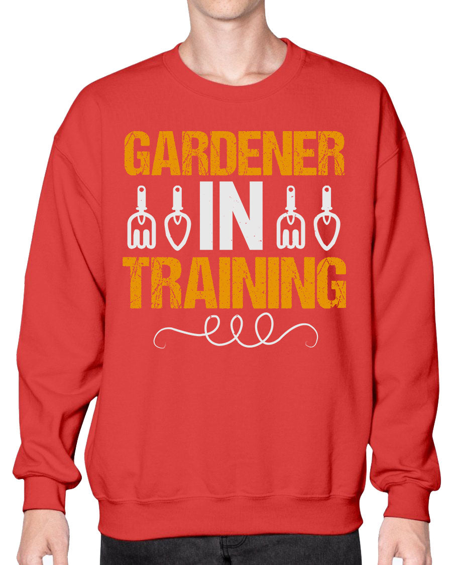 Garderner in Training sweatshirt featuring a cozy crew neck design, perfect for gardening enthusiasts.