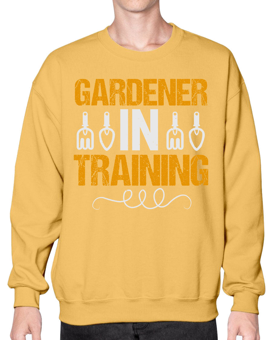 Garderner in Training sweatshirt featuring a cozy crew neck design, perfect for gardening enthusiasts.
