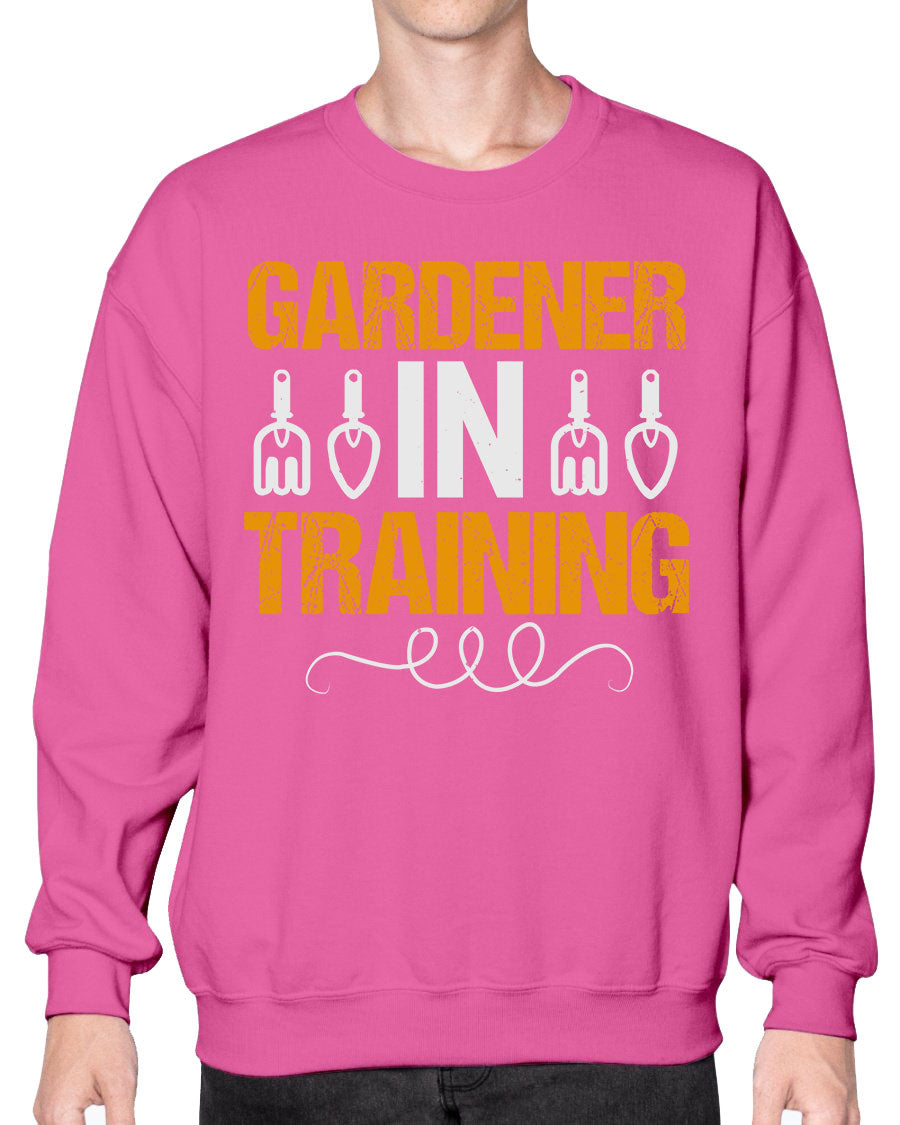 Garderner in Training sweatshirt featuring a cozy crew neck design, perfect for gardening enthusiasts.