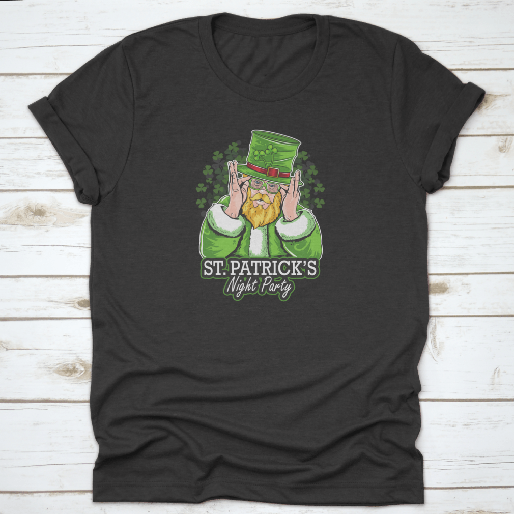 Geek In Lucky Clover Costume T-Shirt featuring St. Patrick's Day design with clover and festive text.