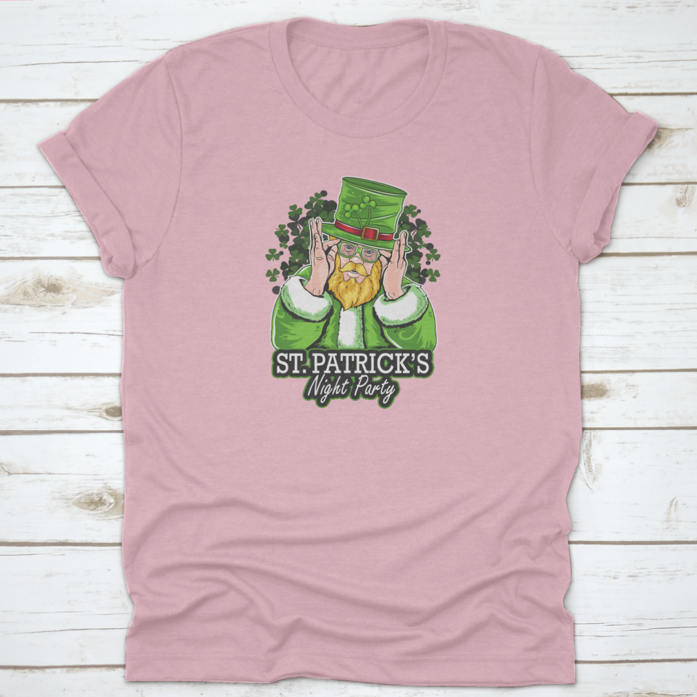 Geek In Lucky Clover Costume T-Shirt featuring St. Patrick's Day design with clover and festive text.