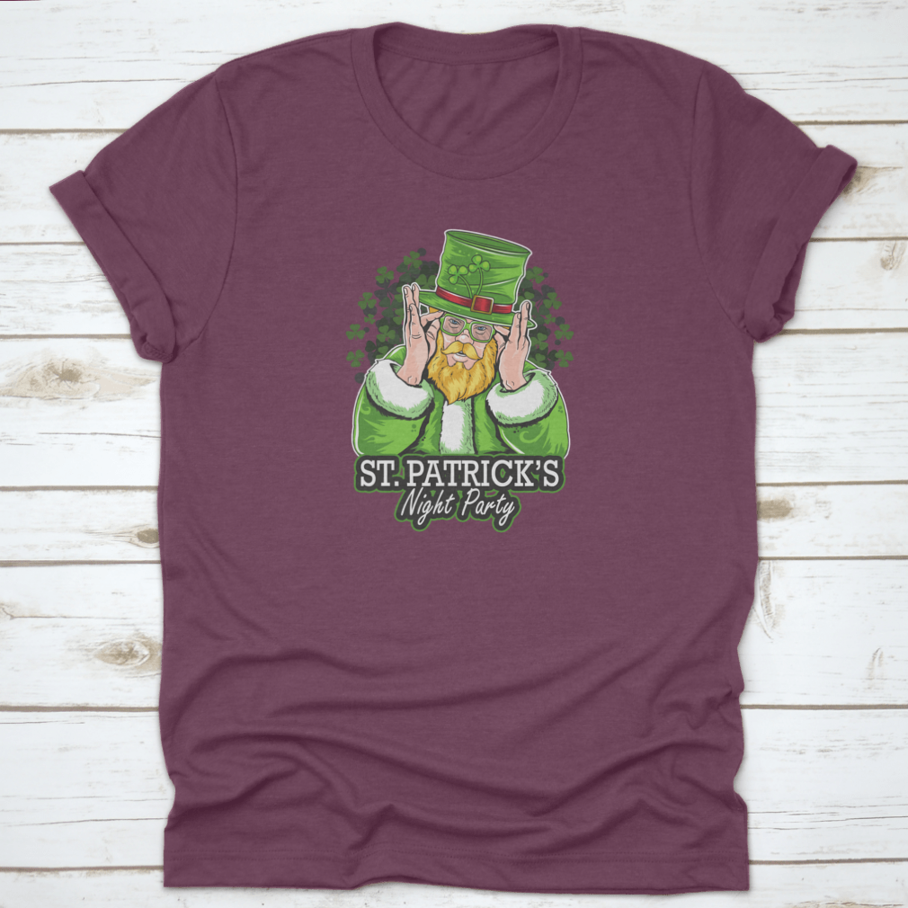Geek In Lucky Clover Costume T-Shirt featuring St. Patrick's Day design with clover and festive text.