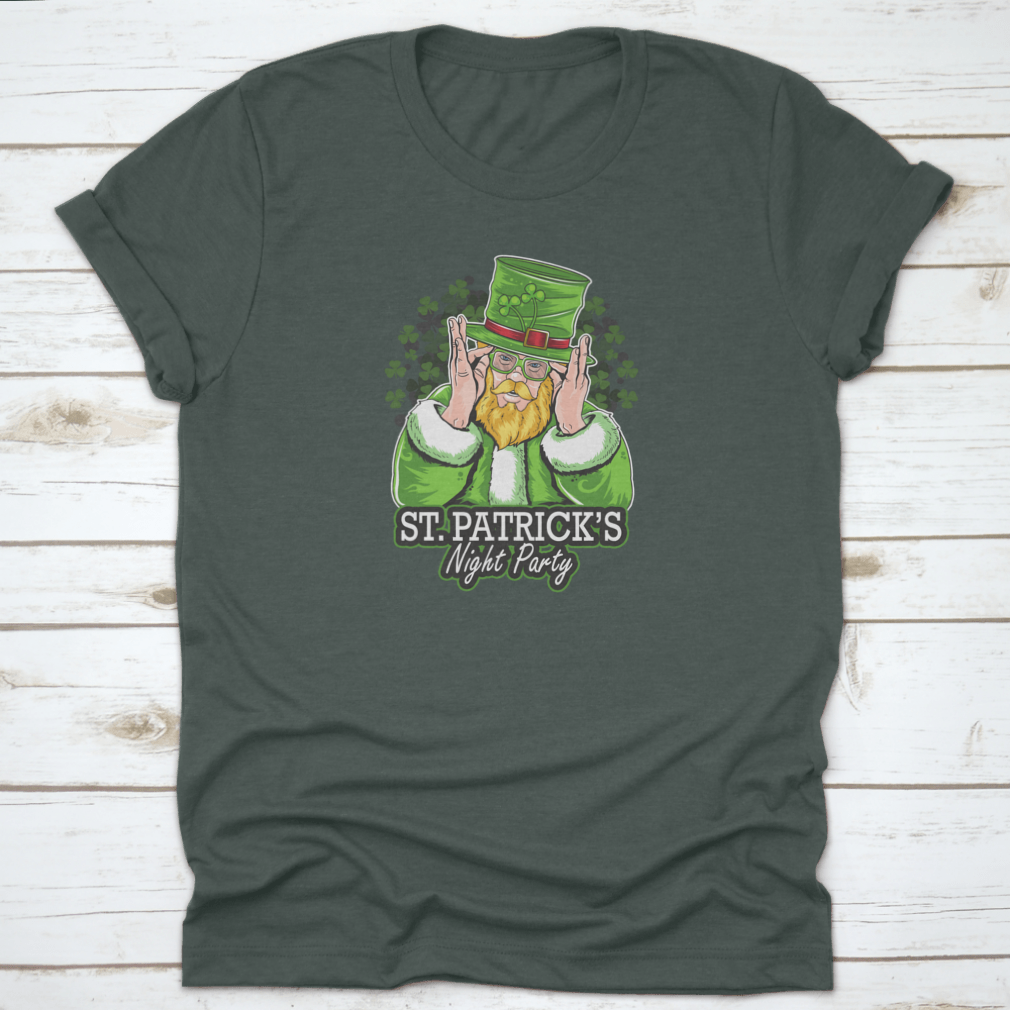 Geek In Lucky Clover Costume T-Shirt featuring St. Patrick's Day design with clover and festive text.