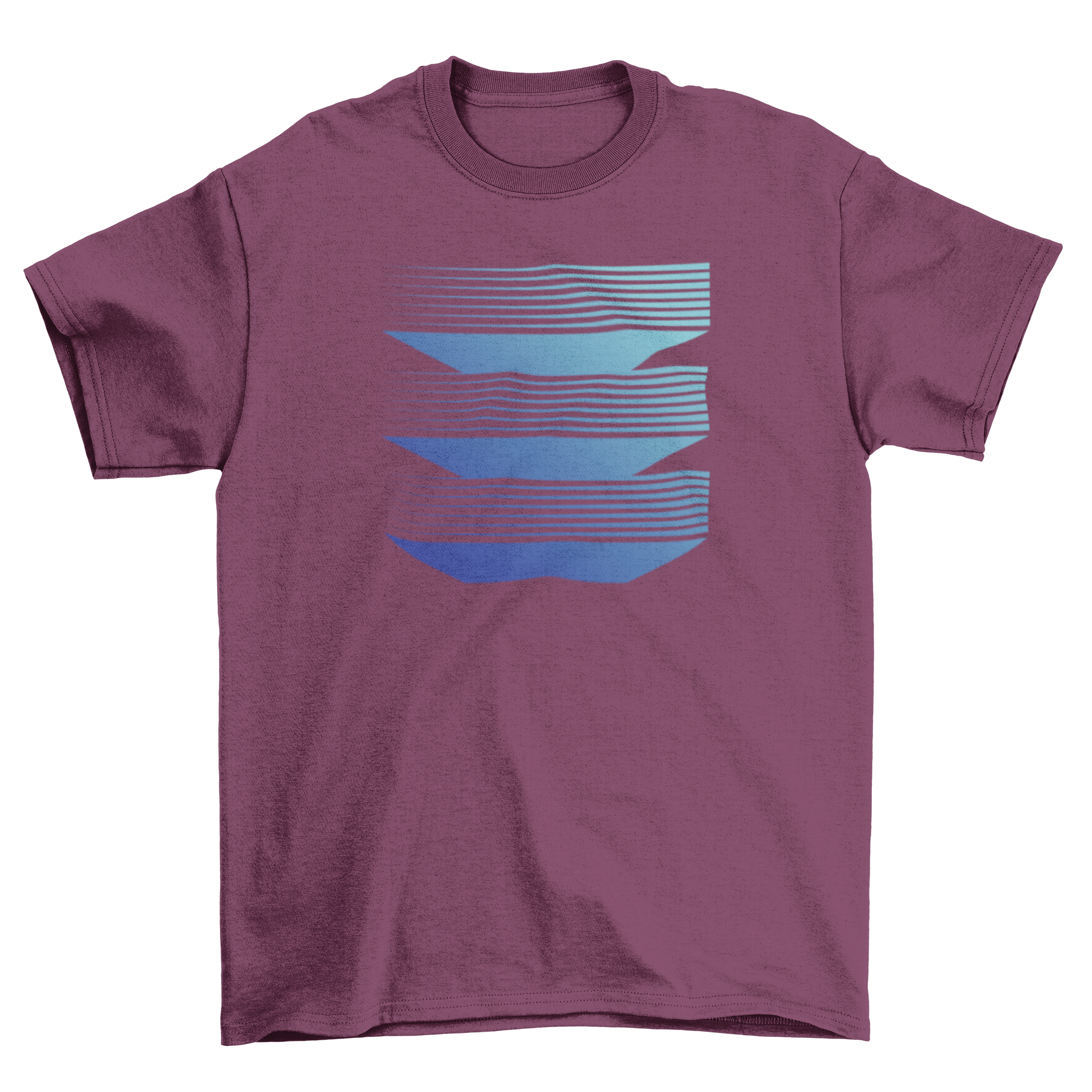 Geometric Levels Abstract T-shirt featuring a modern design with horizontal lines and three distinct levels in an abstract pattern.