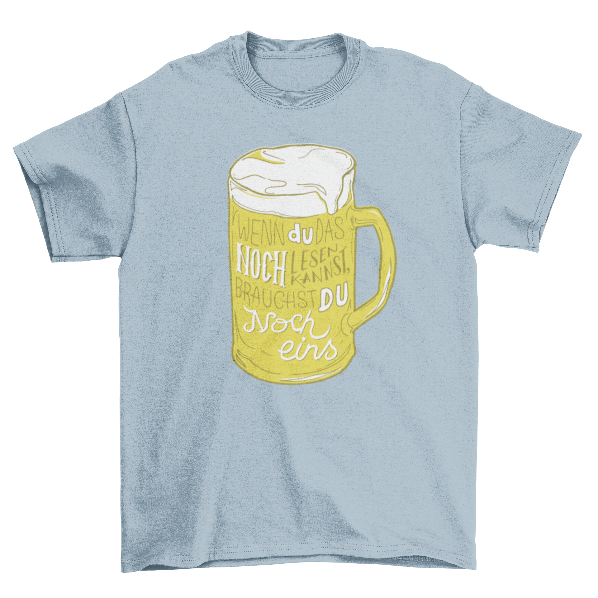 German Another Beer T-shirt featuring a beer mug illustration and humorous lettering design.