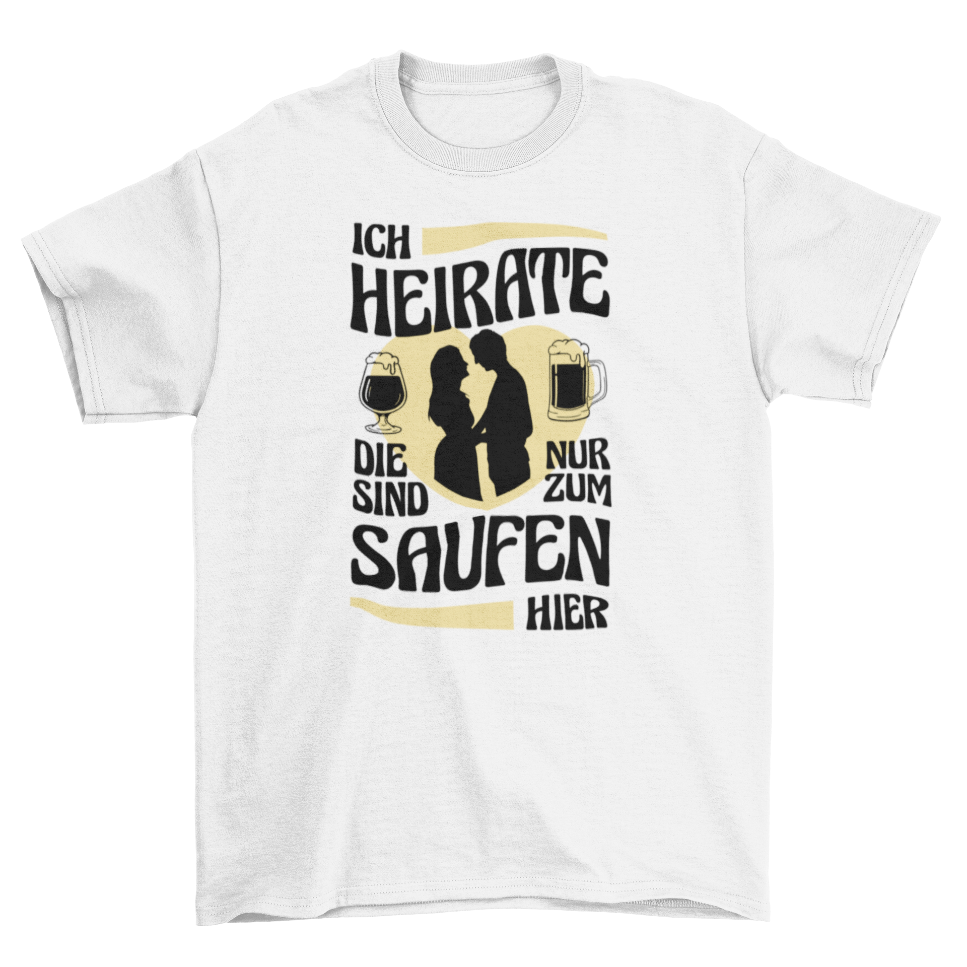 A stylish German bachelor party t-shirt featuring a fun quote, perfect for celebrations.