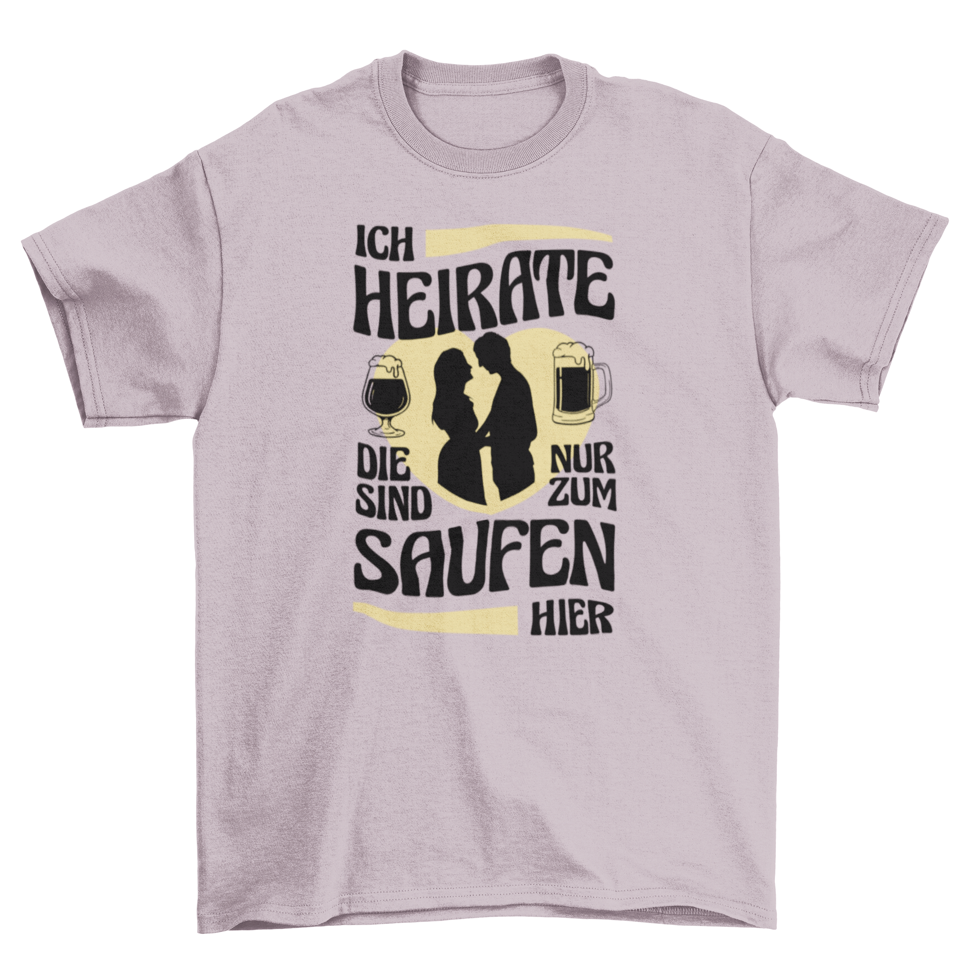 A stylish German bachelor party t-shirt featuring a fun quote, perfect for celebrations.
