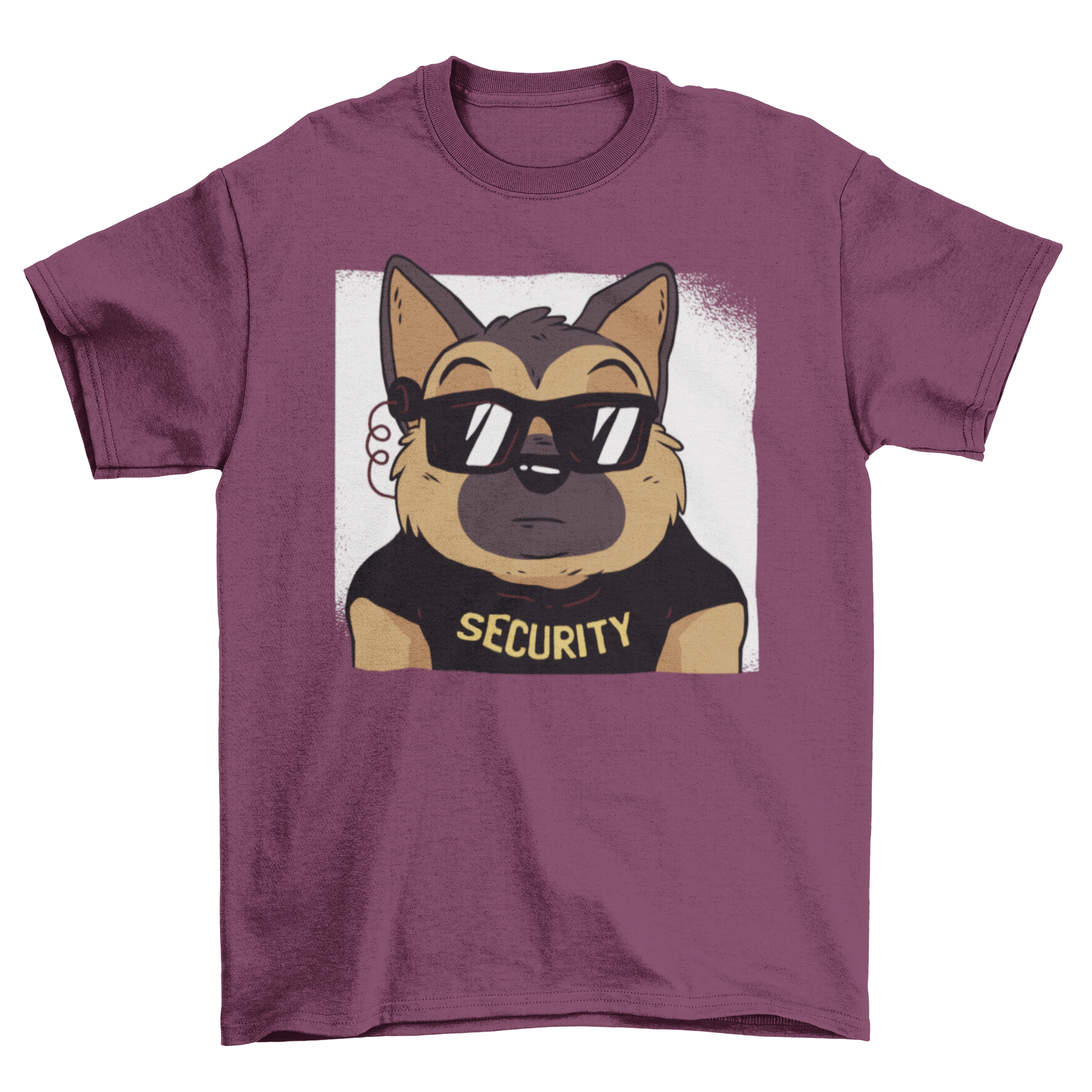 German Shepherd Security T-Shirt featuring a cute puppy in a security costume, perfect for dog lovers.
