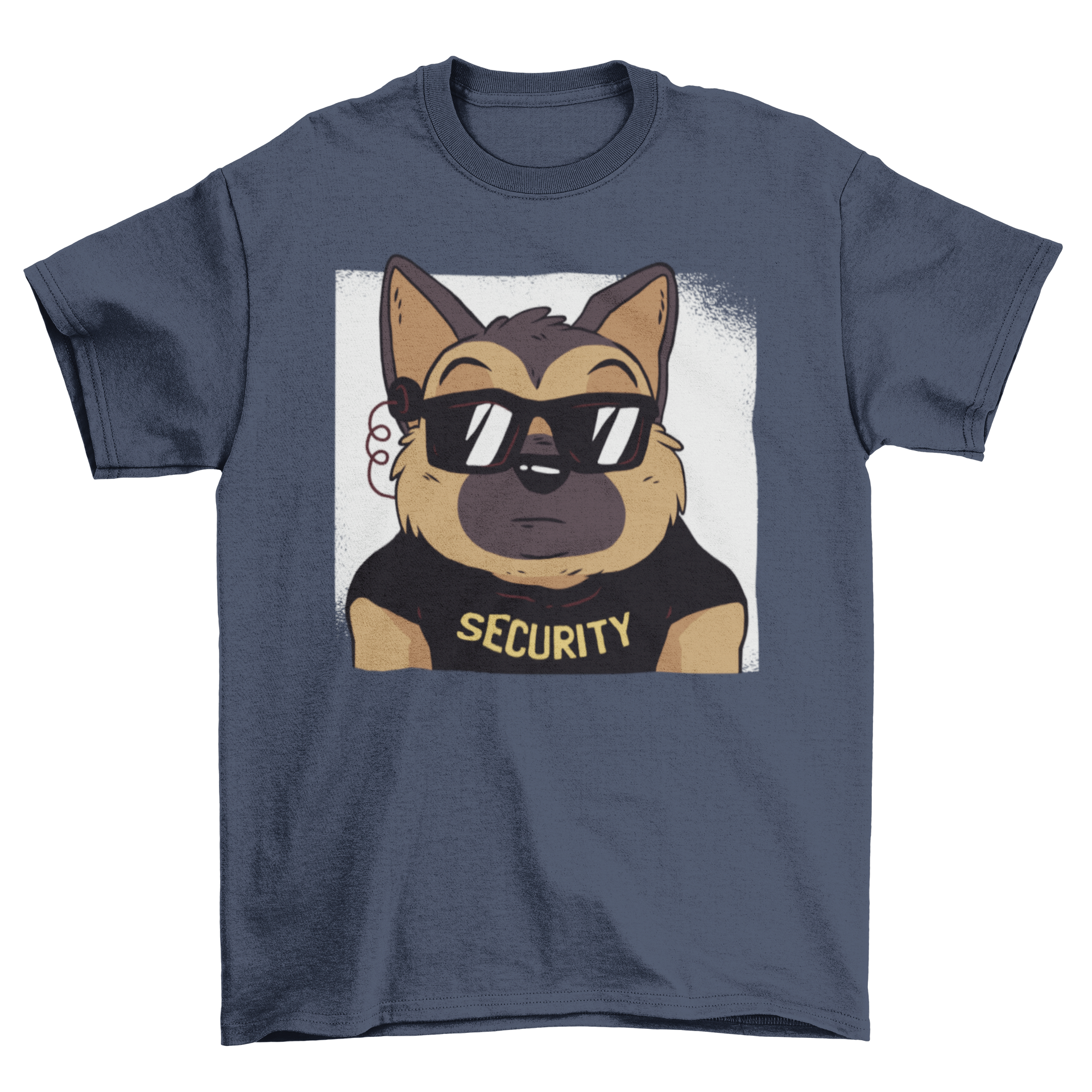 German Shepherd Security T-Shirt featuring a cute puppy in a security costume, perfect for dog lovers.