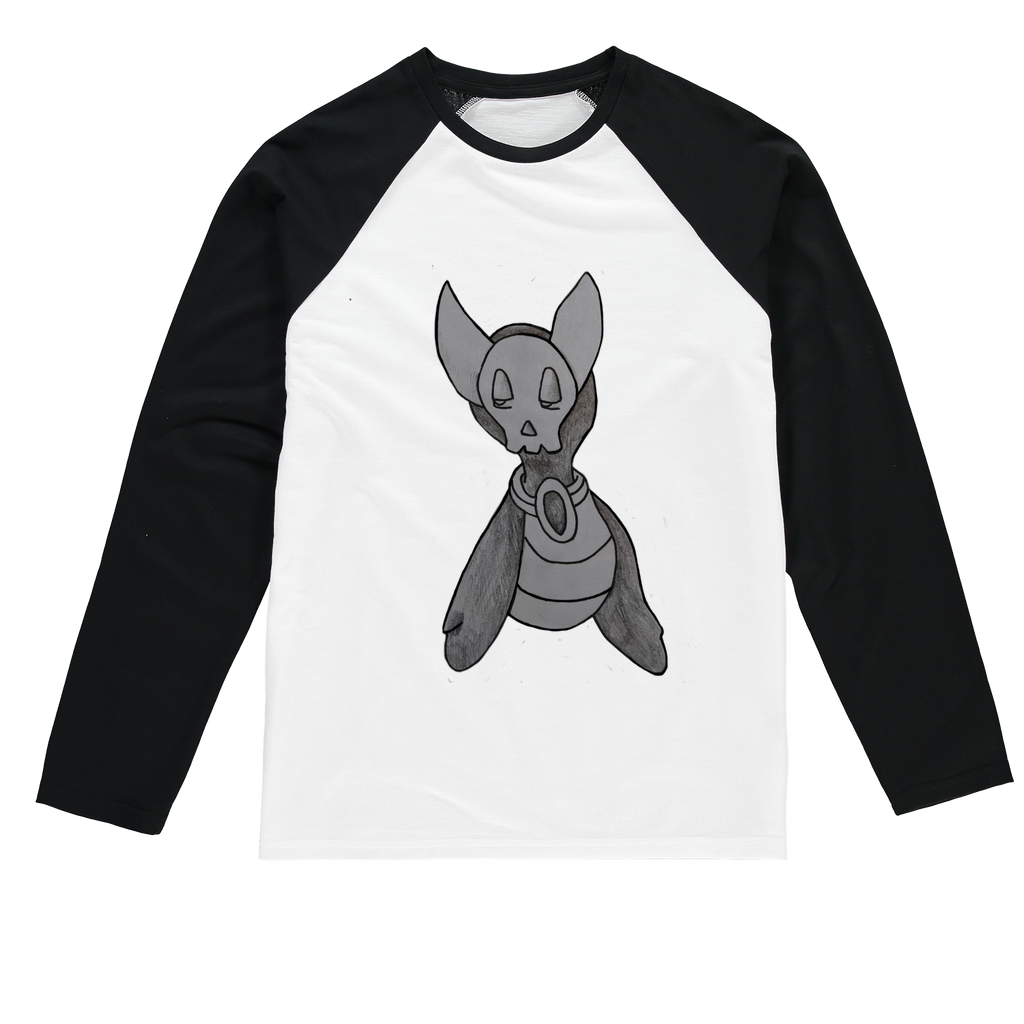 Ghoul Sublimation Baseball Long Sleeve T-Shirt featuring a stylish crew neck and long sleeves, made from a comfortable mixed fabric.
