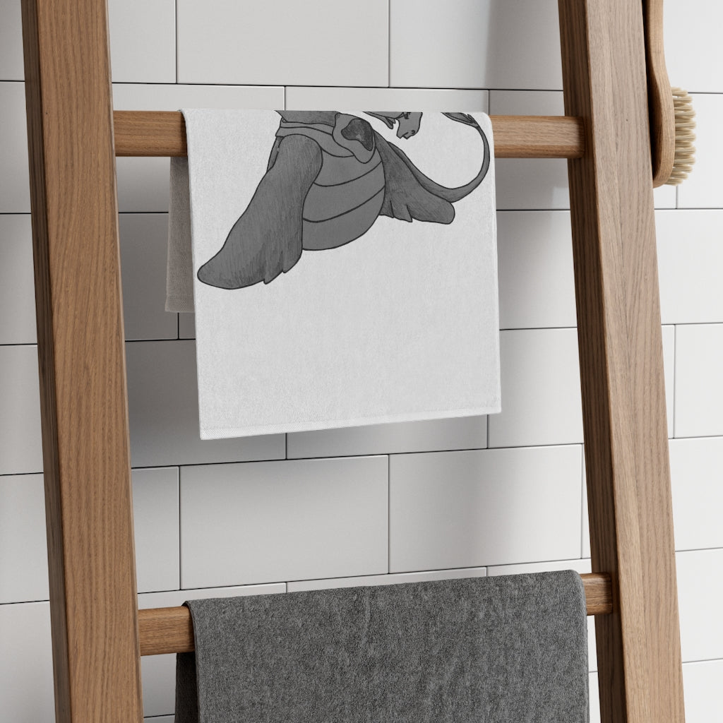 Ghoulaba Rally Towel featuring soft cotton and printed mink polyester, measuring 11x18 inches, ideal for sports and events.