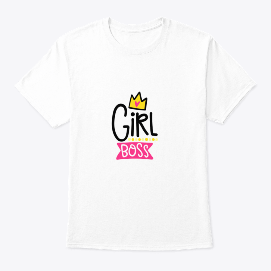A stylish Girl Boss T-Shirt featuring a crown and typography design, made from soft cotton fabric.